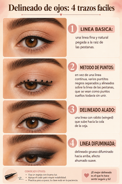 Delineado de ojos para principiantes: 4 trazos fáciles