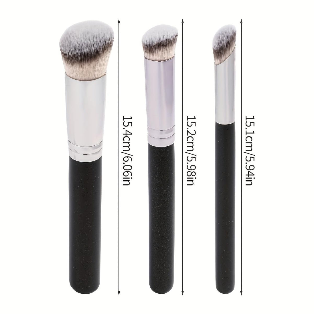 Trío Esencial de Brochas · Base, Corrector y Sombras