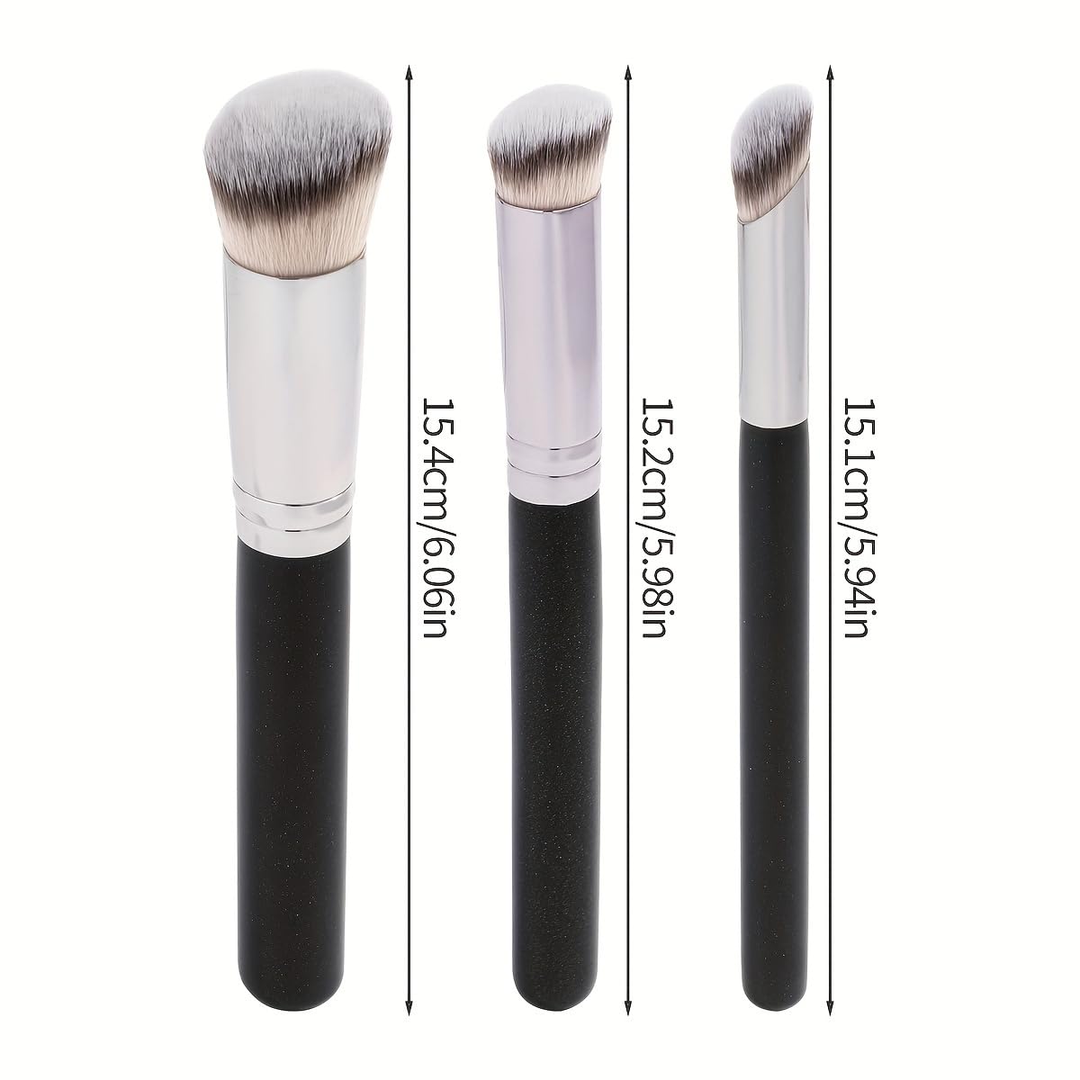 Trío Esencial de Brochas · Base, Corrector y Sombras