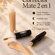 Corrector Mate 2 en 1 (Líquido y en Barra)