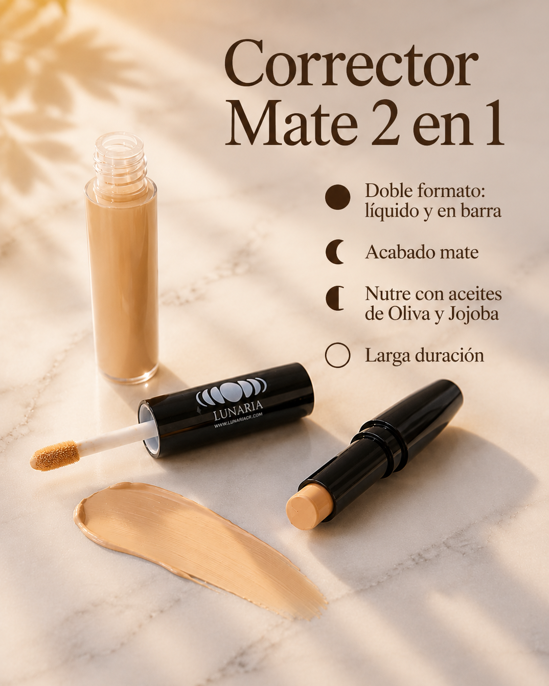 Corrector Mate 2 en 1 (Líquido y en Barra)
