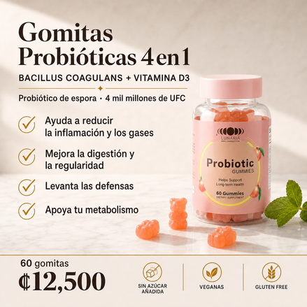 Gomitas Probióticas Fórmula 4 en 1