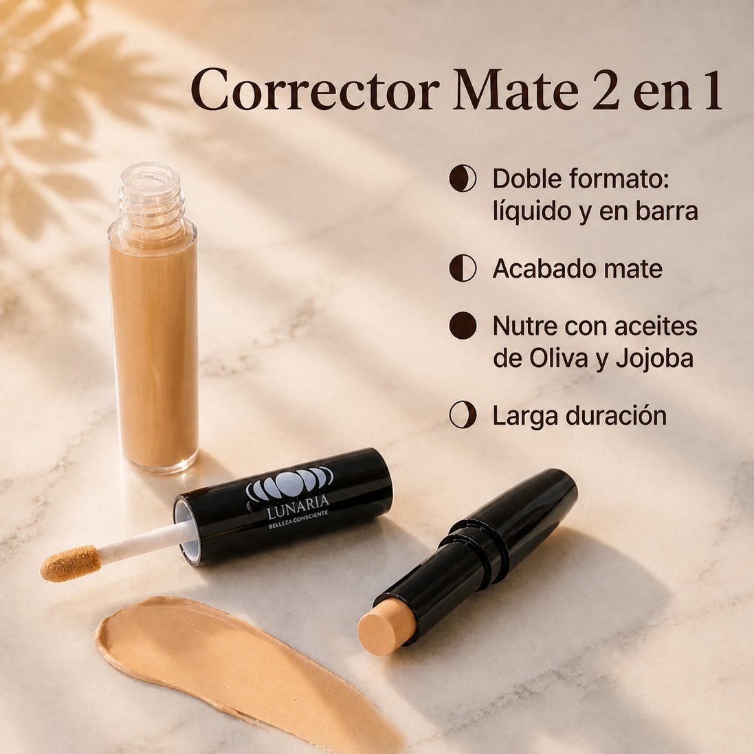 Corrector Mate 2 en 1 (Líquido & Barra)